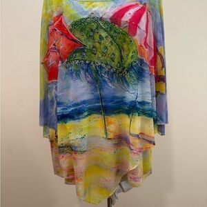 *Leoma Lovegrove Colorful Artistic Batwing Women's Top (sz-xlg)
